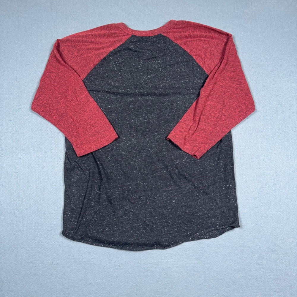 Coca-Cola Graphic Raglan T-Shirt Mens Large Black Red Baseball Style Distressed - Picture 2 of 11